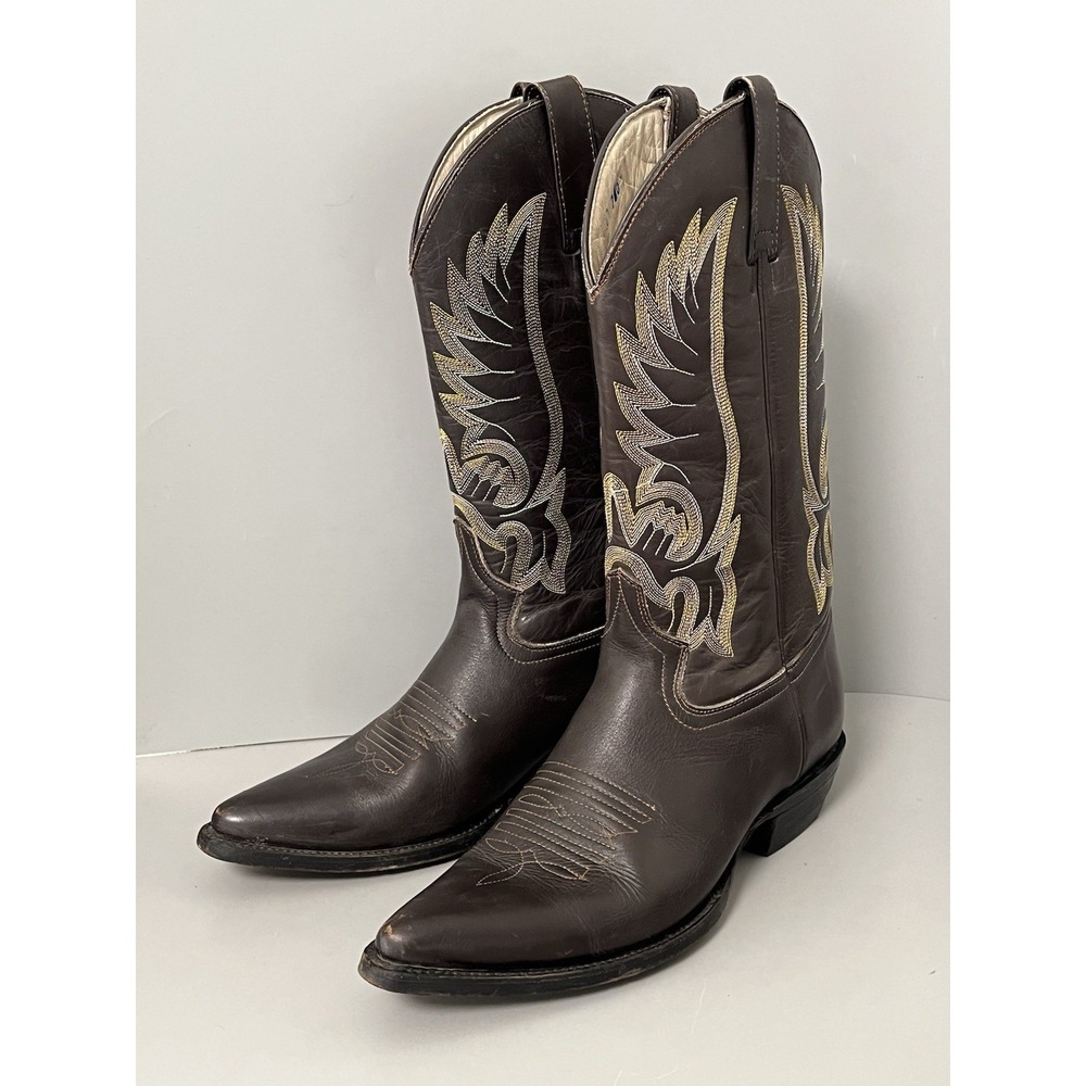 NOPAL By J.L.S. Jose Sanchez ? Men's 7 Brown Leather Cowboy Boots- Nice